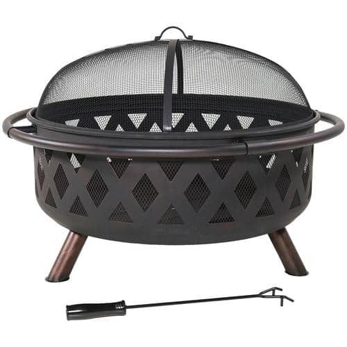 Crossweave Firepit with spark screen
